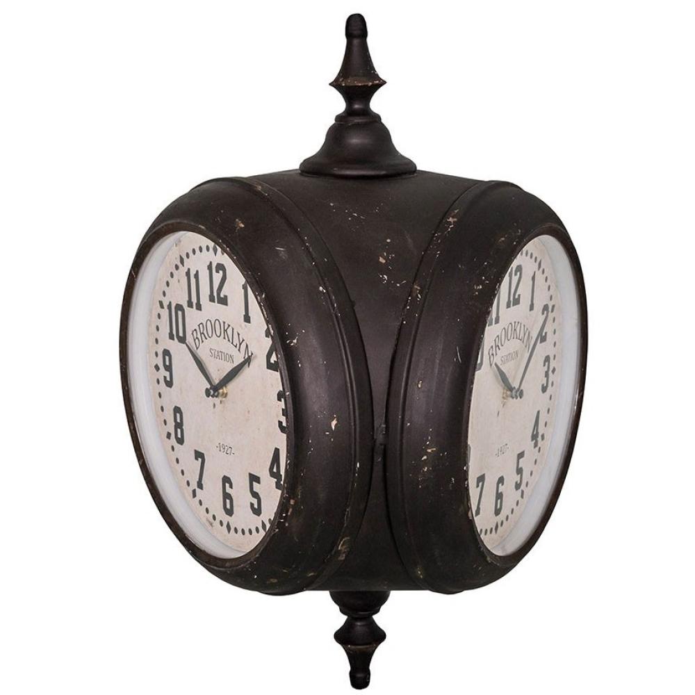 ketoldalas vintage fali ora fekete antikolt rusztikus dekoracio fali nappali bar bisztro vonatallomas ora.jpg